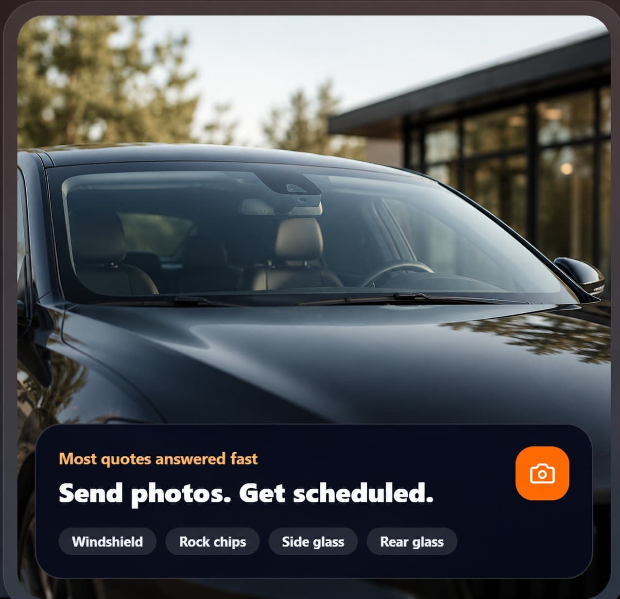 Car windshield close-up for mobile auto glass service